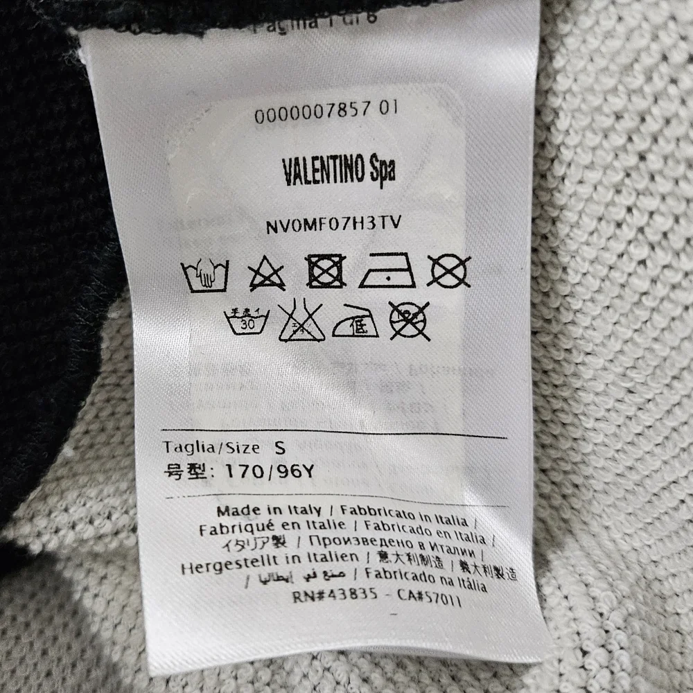 Valentino Jamie Reid Sweatshirt Mens Small Black Graphic Print Longline Pullover